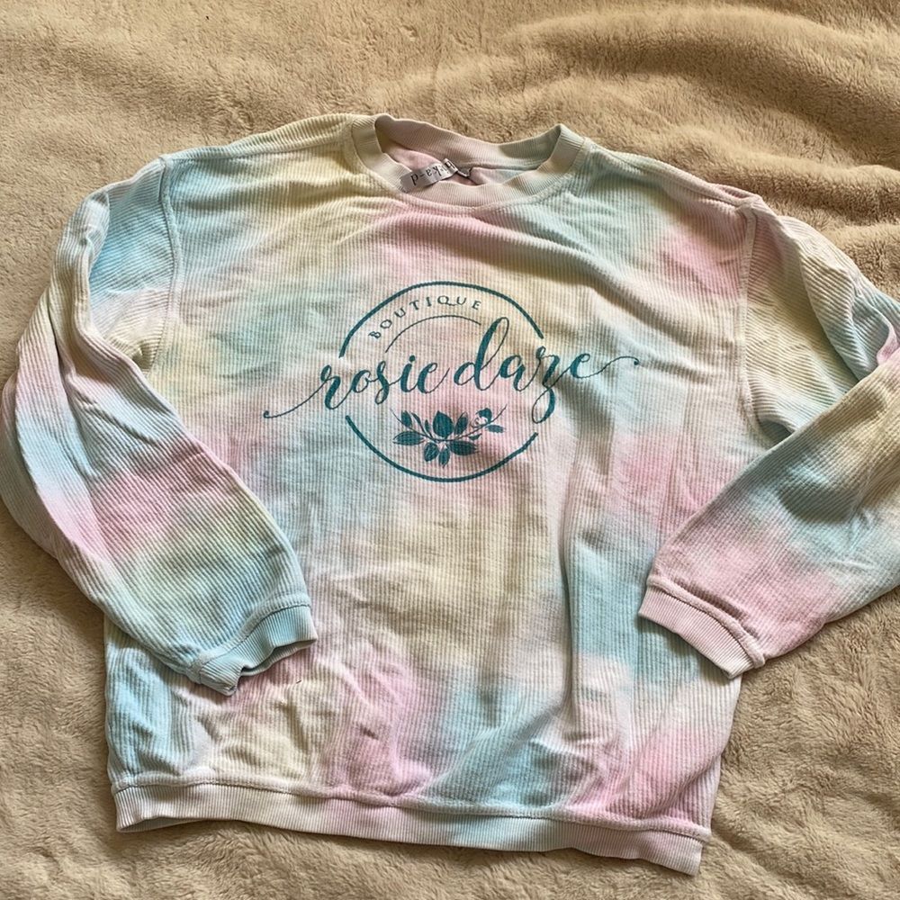 Rosie Daze LE watercolor corded crewneck